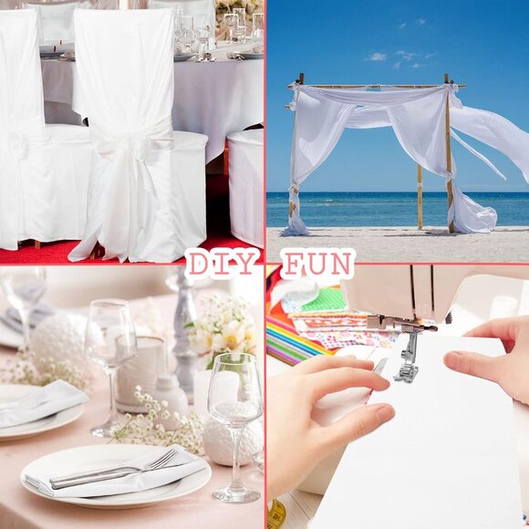 White Cotton Fabric 59x2 Yards Quilting Sewing Material for DIY Crafting - Picture 5 of 7